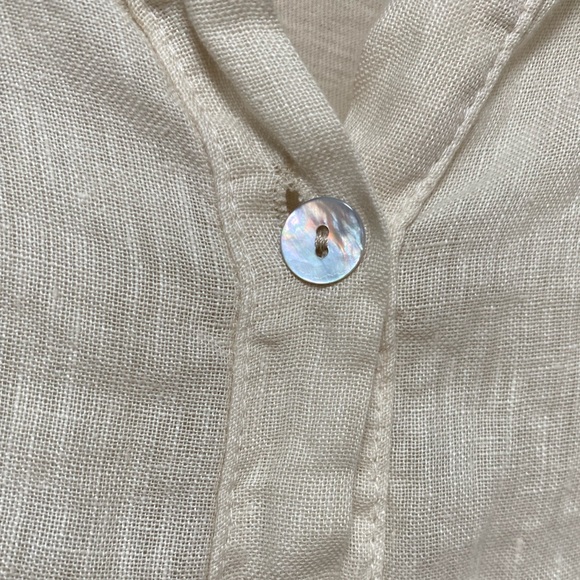 TINA‎ STEPHENS Cloe Button Front Top Sleeveless Linen Women's Blouse NWOT - Picture 3 of 9